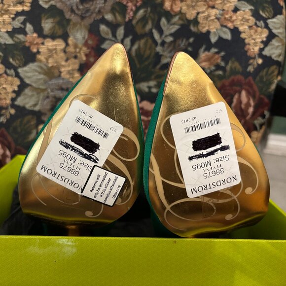 Ted Baker "Elvena" Green Suede High Heel Shoes - Size EUR 40.5, US 9.5 - New - Picture 9 of 14